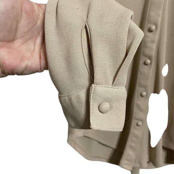 Princess‎ Polly Long Sleeve Button Up Shirt Beige Collared Top Women's Size 8 - Picture 9 of 12